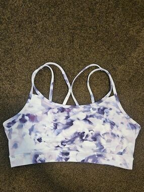 GAIAM Lavender Floral Strappy Sports Bra